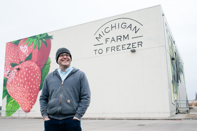 Seng outside the Michigan Farm to Freezer plant in Detroit