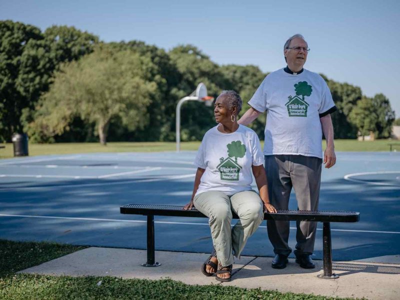 Joyce Daniel and Fr. Donald Archambault