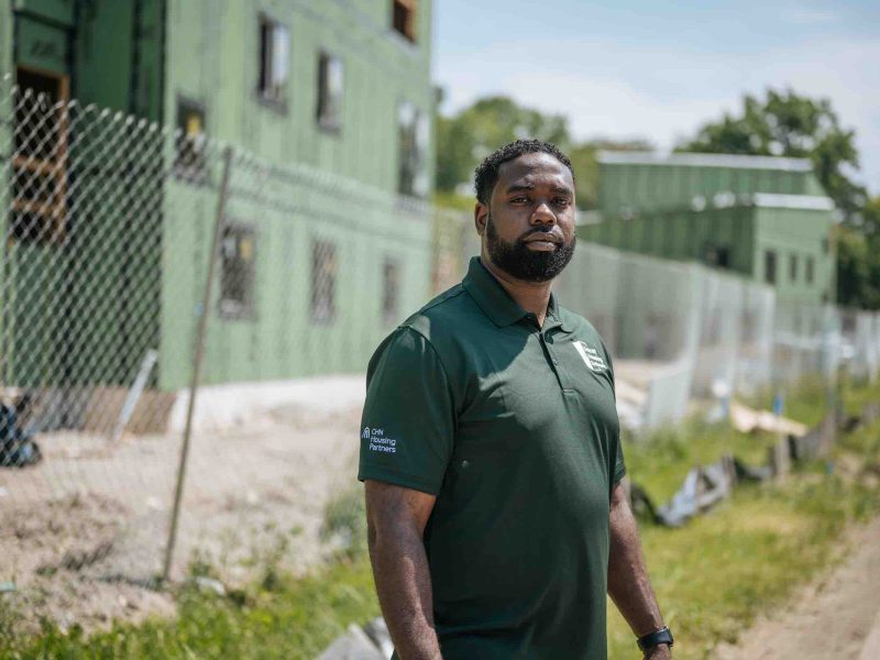 Jason Headen, Vice President of the Detroit Market at CHN Housing Partners, at a new CHN housing development on Orchard Street