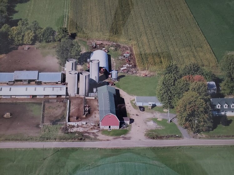 An aerial view of Vern Kulman's farm. Photo: Courtesy of Vern Kulman.