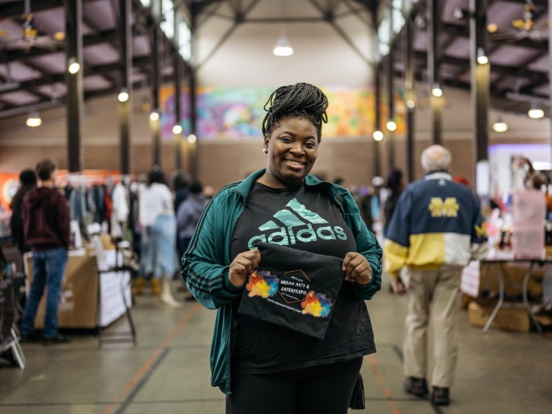 Organizer Princess Sanders at Detroit's fifth Urban Arts & Eatery Expo.