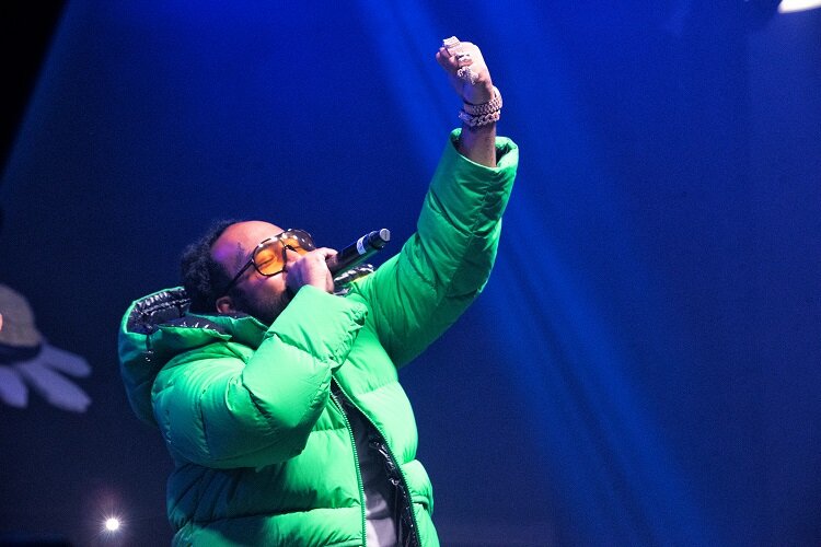Hip-hop artist Icewear Vezzo on stage at Red Bull Soundclash. 