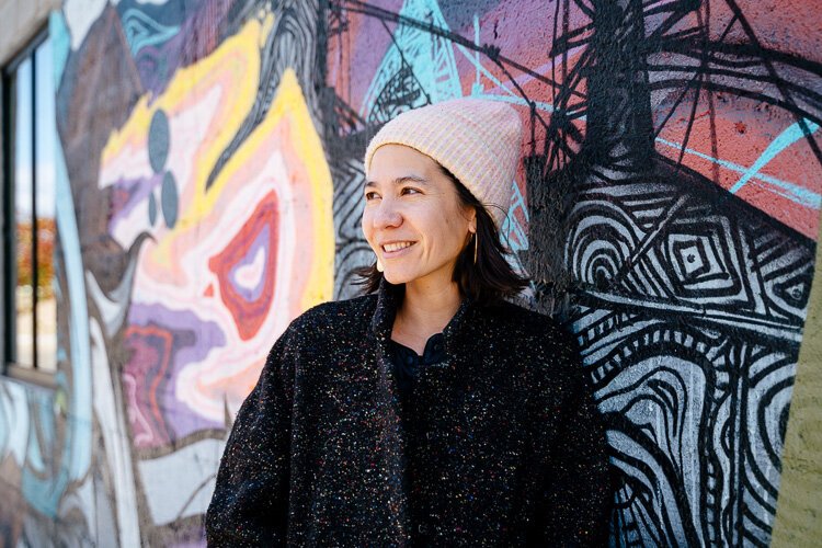 Jeanette "Jenny" Lee poses at the development site fo the LOVE Building. Photo: Nick Hagen.