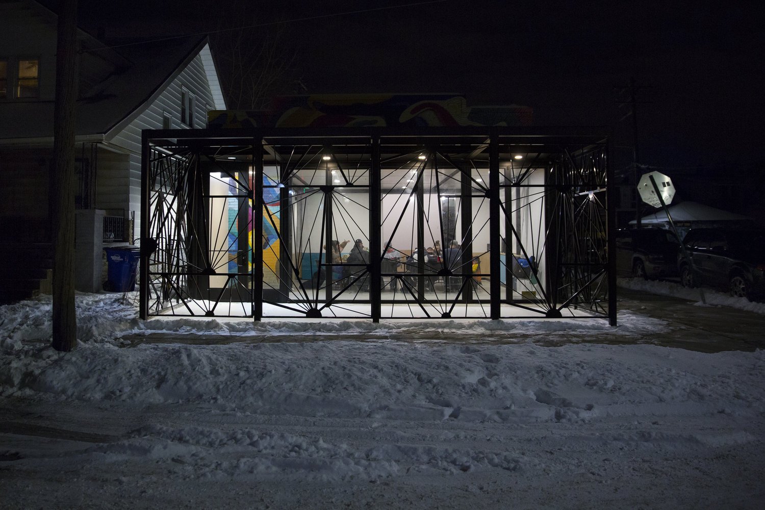 8869 Avis transformed an empty building and lots into a Plaza and Market space. Photo: Courtesy of The Alley Project.