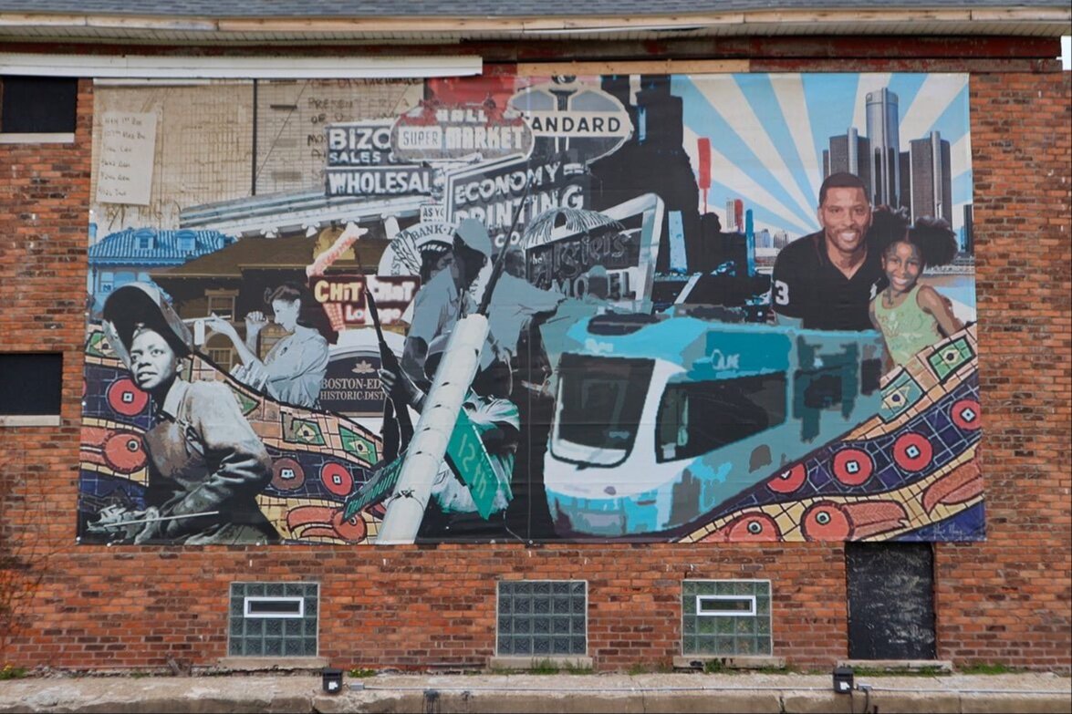 “Rising Strong” by artist Hubert Massey, found at Karasi Education Center in Boston Edison.