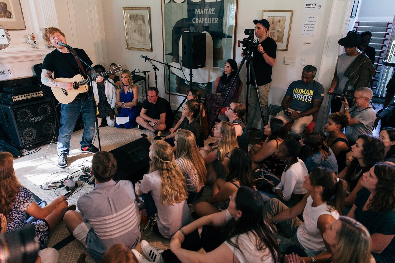 Ed Sheeran performs at a Sofar concert in Washington D.C.