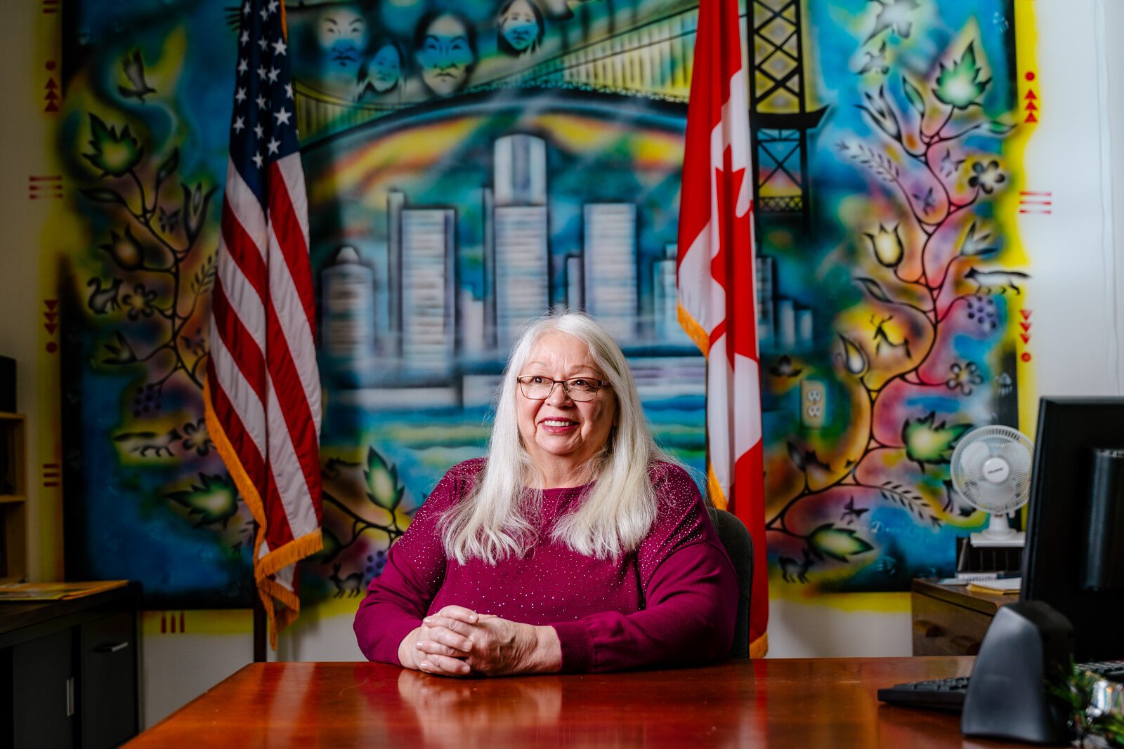 Euphemia Franklin from South Eastern Michigan Indians, Inc. (SEMII), a non-profit Urban Indian Center in Macomb County that provides human services for Native Americans. Photo by Nick Hagen.