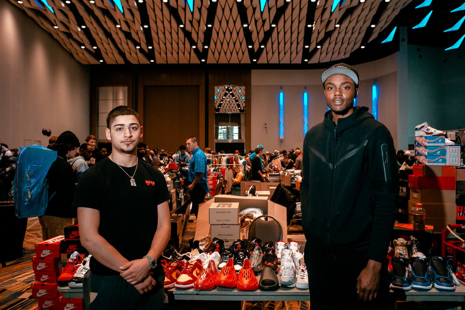 Zion Elias (L) has been in shoe business for more than five years, and drove from Chicago with business partner Deandre Wright to participate in the event. 