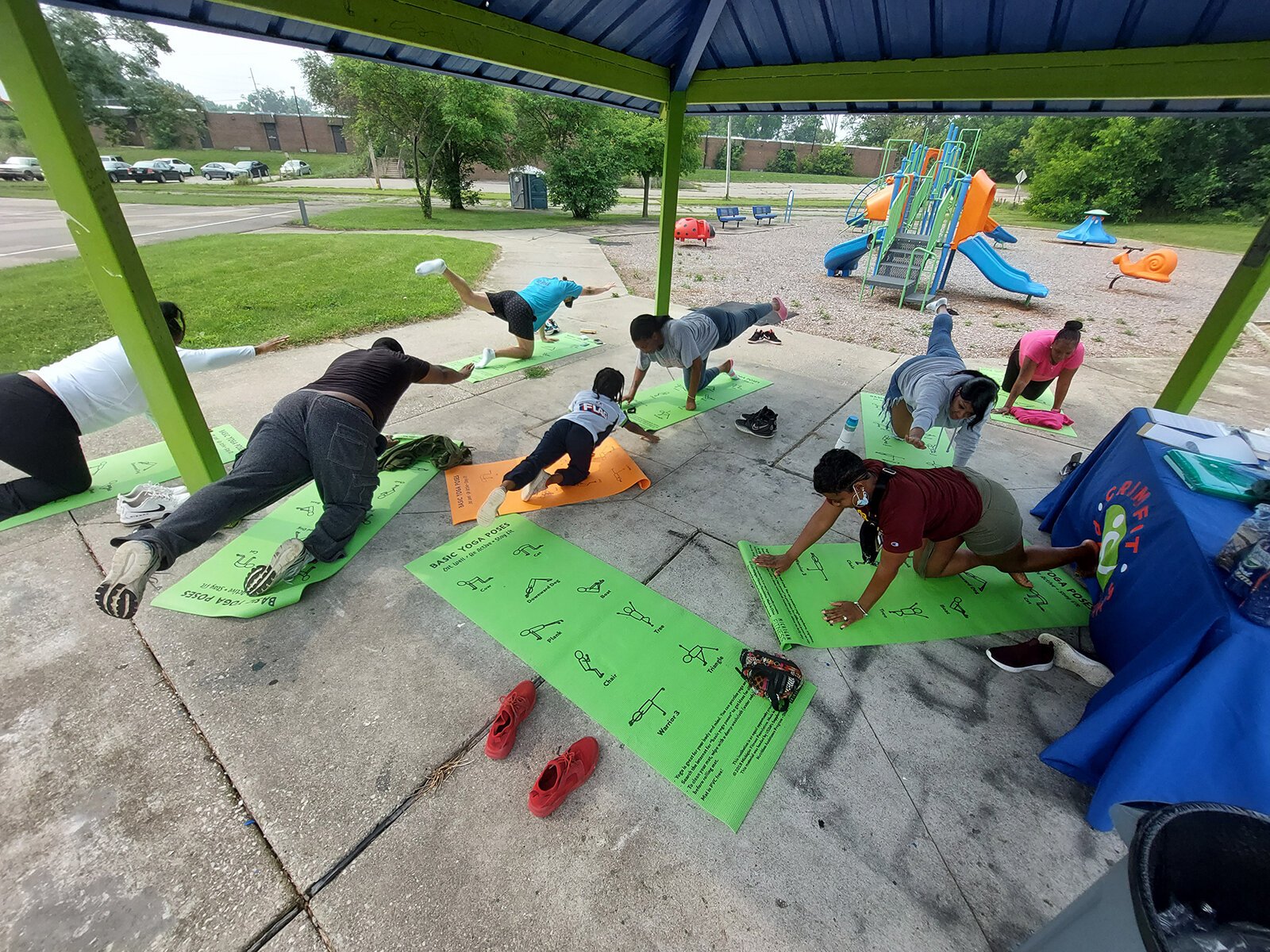 Physical activity programming at a Flint city park.