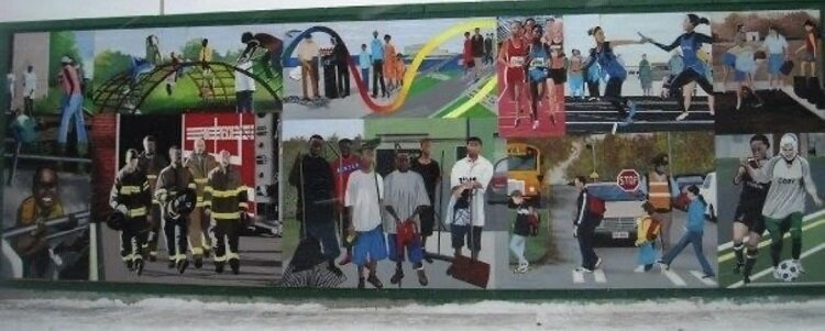 A CRCAA mural created by Dr. Lester B. Jordan and Cody Rouge youth.