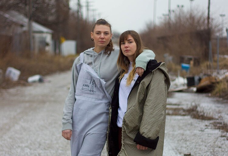 Co-founders of Detroit-based fashion house Deviate, Kelsey and Cassidy Tucker.