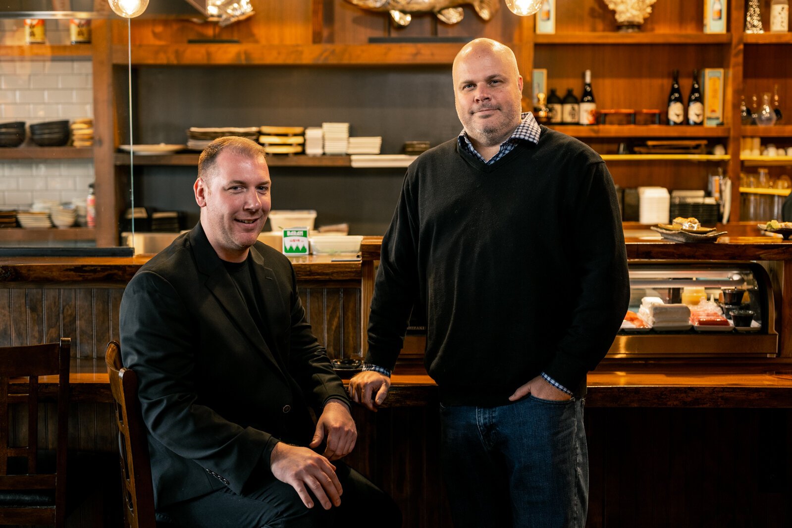 Tom Myers (left) and Ben Nolan at Bash Original Izakaya have been able to navigate the challenges of COVID-19, but are still facing the same issues as fellow local restaurant owners. Photo: Steve Koss.