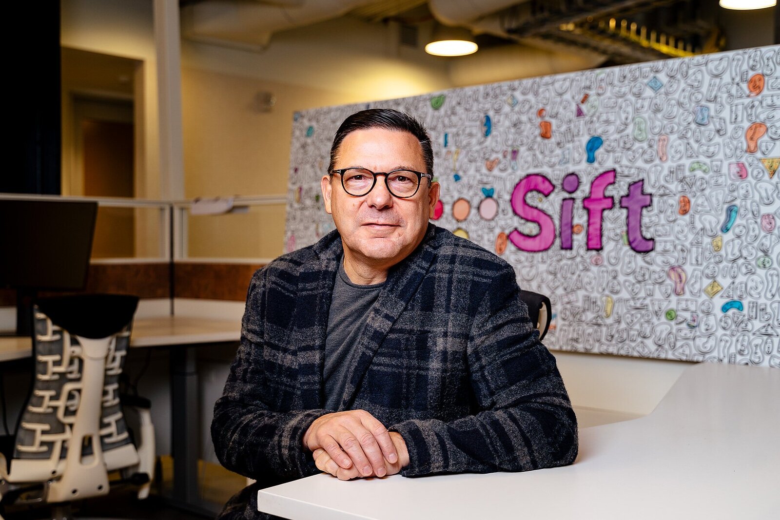 Larry Angeli, CEO of Detroit-based tech company Sift, has seen success with providing flexibility for his employees during COVID-19 changes to the workplace. Photo: Nick Hagen.