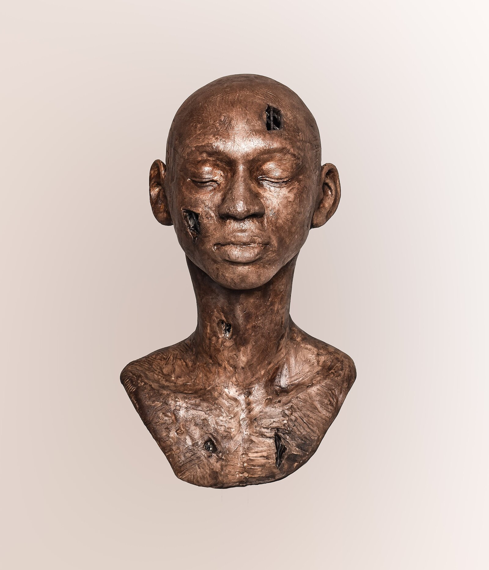 A bust reflecting Austen Brantley's self portrait.