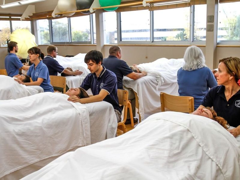Students work at Irene's Myomassology Institute.