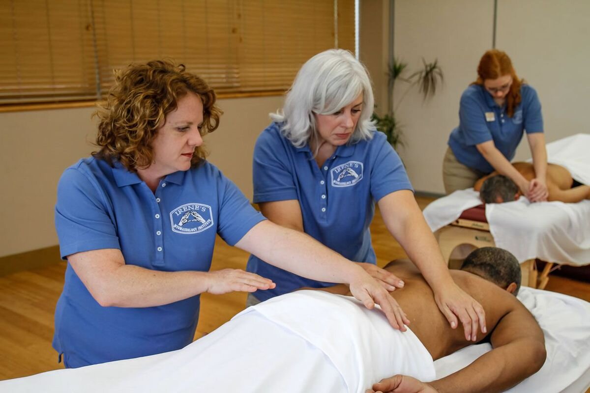 Students work at Irene's Myomassology Institute.