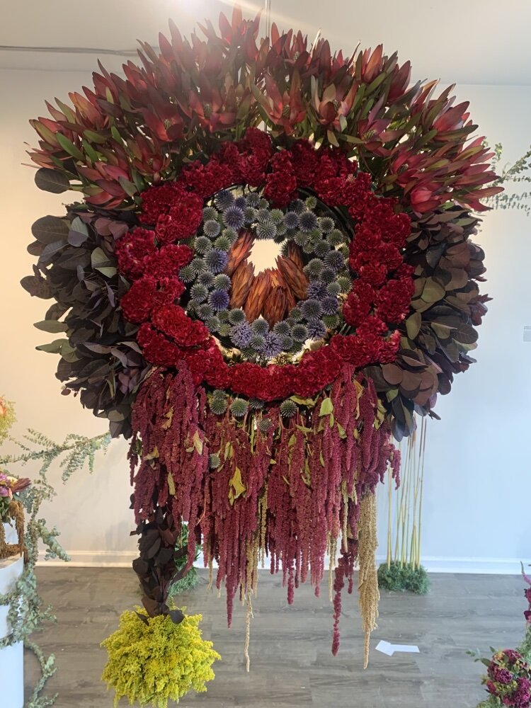 Artwork on display at the Flower Therapy exhibition.