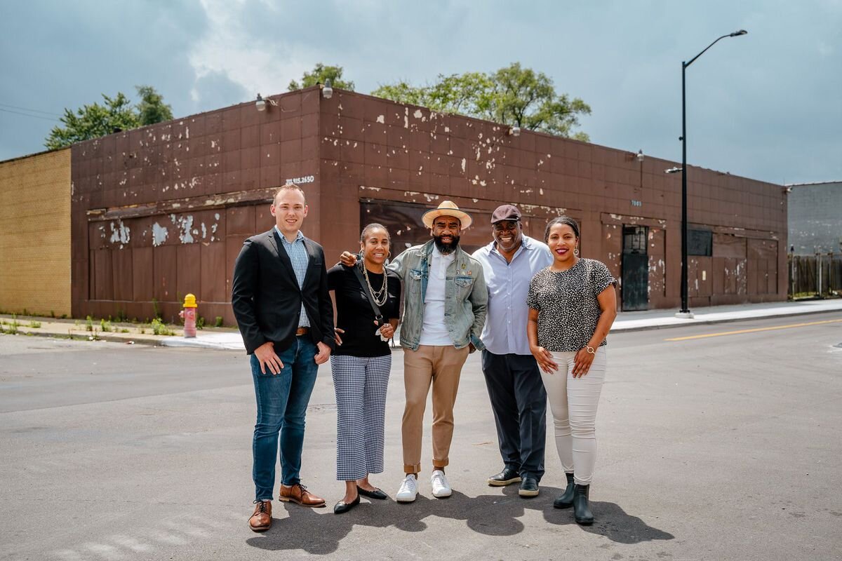 From left, From left, Dylan Hengy, Benecia Cousin, George, and Izegbe N’Namdi, and Roderick Hardamon.