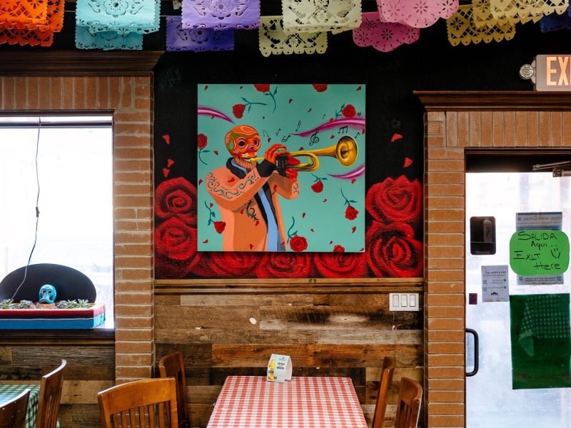 A painting at La Palapa del Parian restaurant.