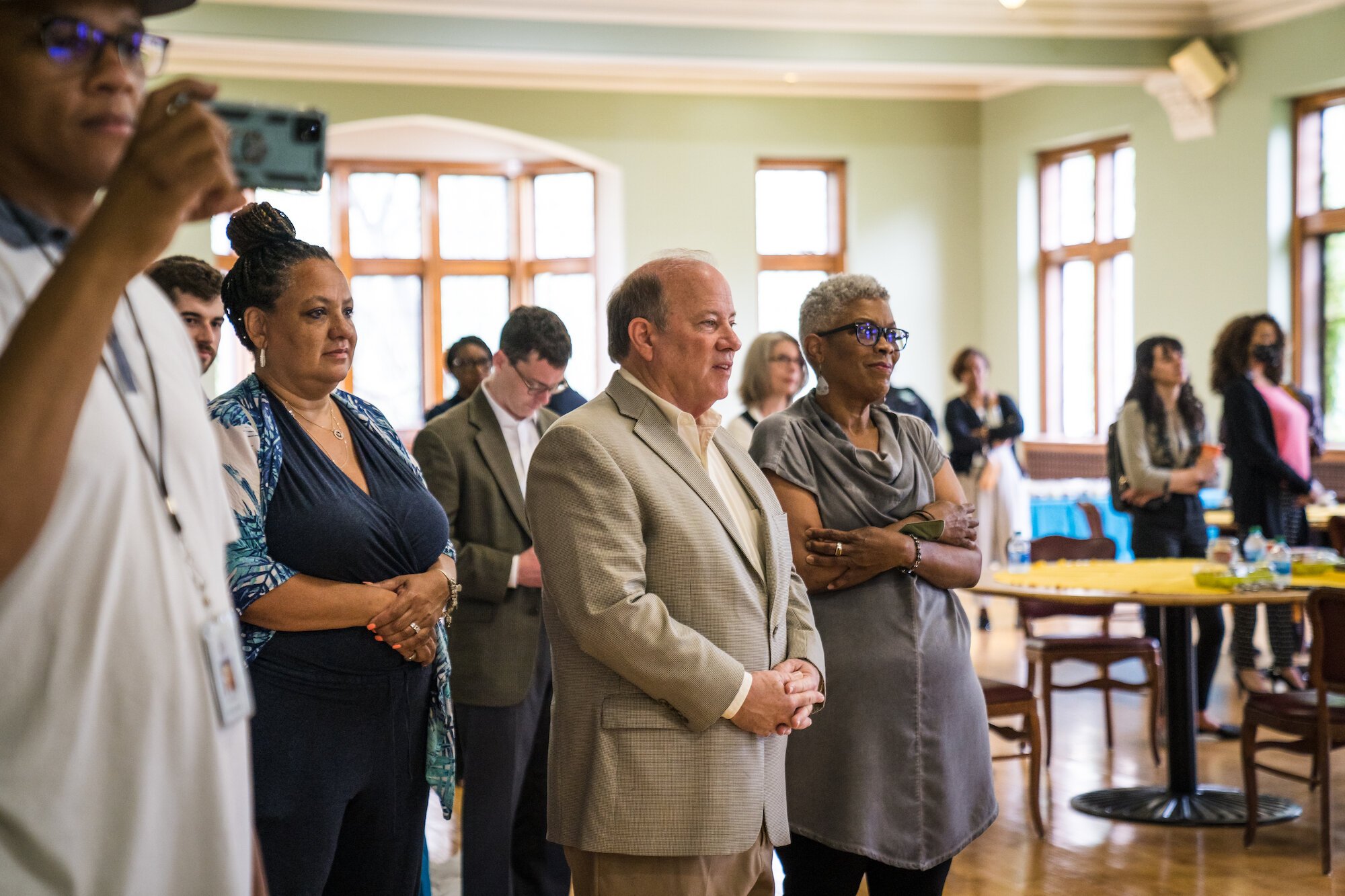 Mayor Duggan and Detroit ACE Director Rochelle Riley enjoy a performance from the Detroit Youth Choir.