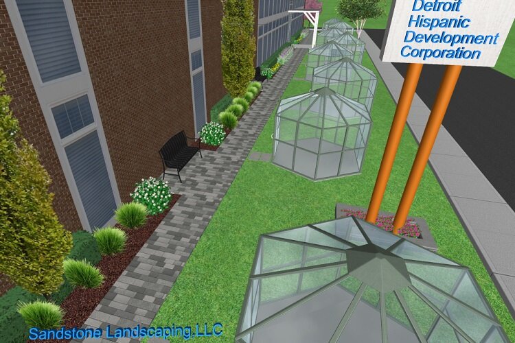 A rendering of DHDC's building remodeled for the Fantazma Market & Cafe.