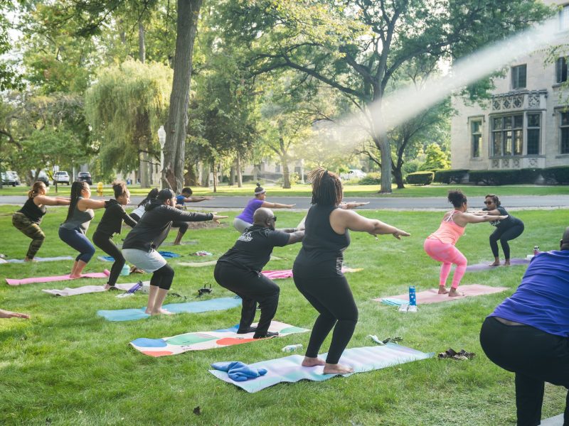Yoga at Campus Day. Marygrove Conservancy.