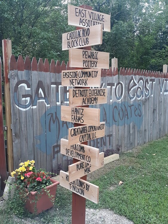 Sign at East Village Community Picnic Area