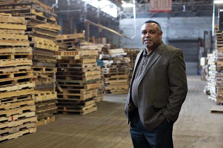 Les Lance, business manager for J&G Pallets, says the building they renovated on Mack Avenue likely would have been demolished without intervention.