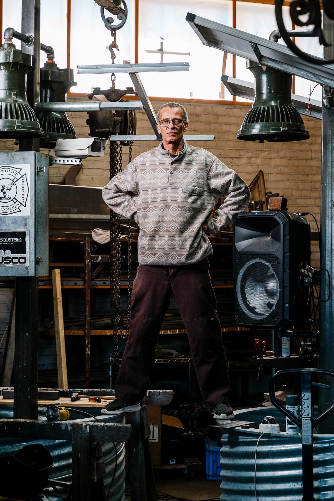 Carlos Nielbock stands in his workshop at CAN Art Handworks.