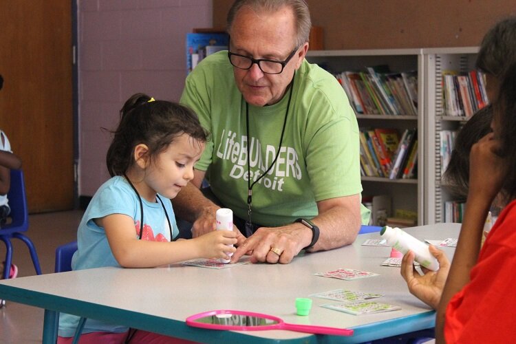 Larry Johnson with Regent Park youth