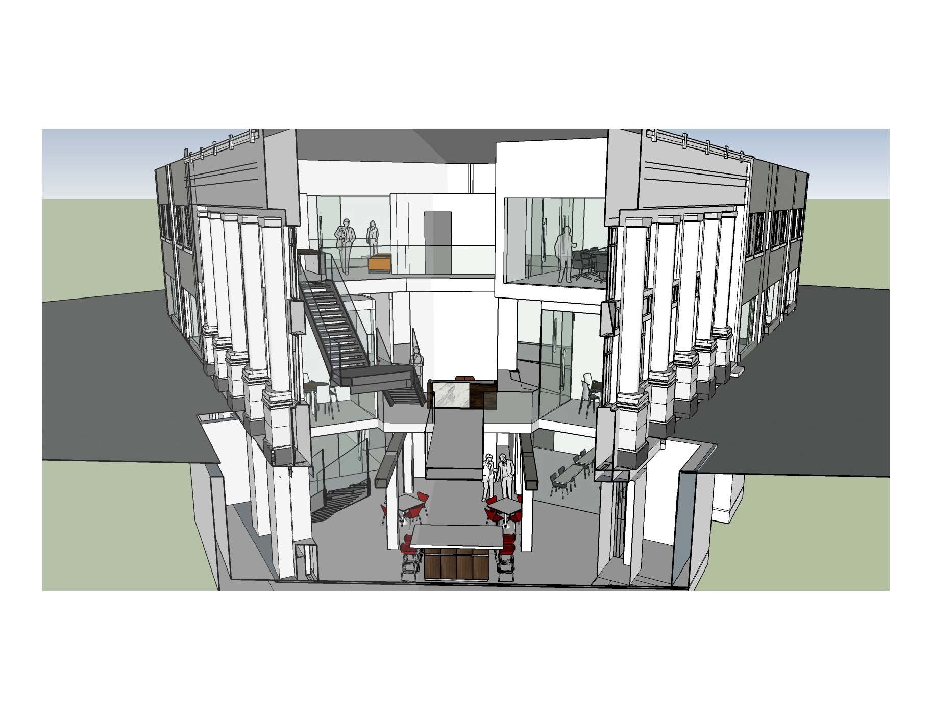 A rendering of the bank renovations in Farmington