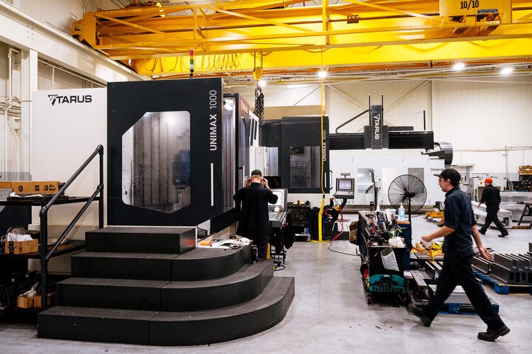 Huge CNC Machines at Tarus's factory in Sterling Heights.