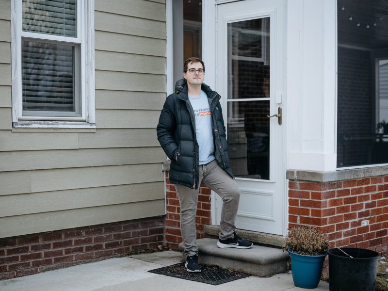 Sean Wolski at his home in Royal Oak. Wolski was inspired to advocate for more housing in Oakland County after struggling to buy a house himself.