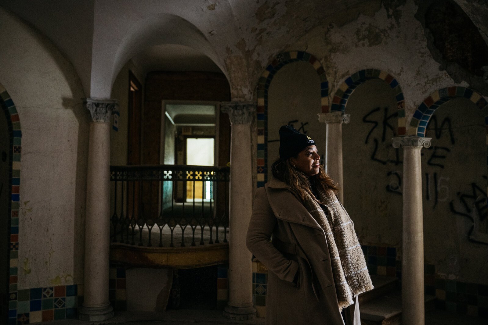 Ronita Coleman in the Casa Del Rey Apartments building.