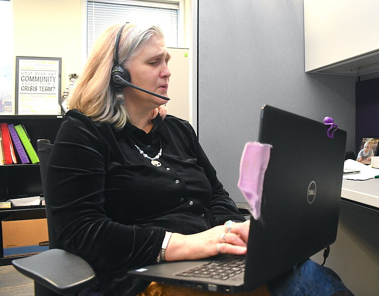 Valerie Lamper, a clinical social worker at Summit Pointe’s First Step Urgent Care, helps deliver crisis mental health care to residents of Calhoun County.