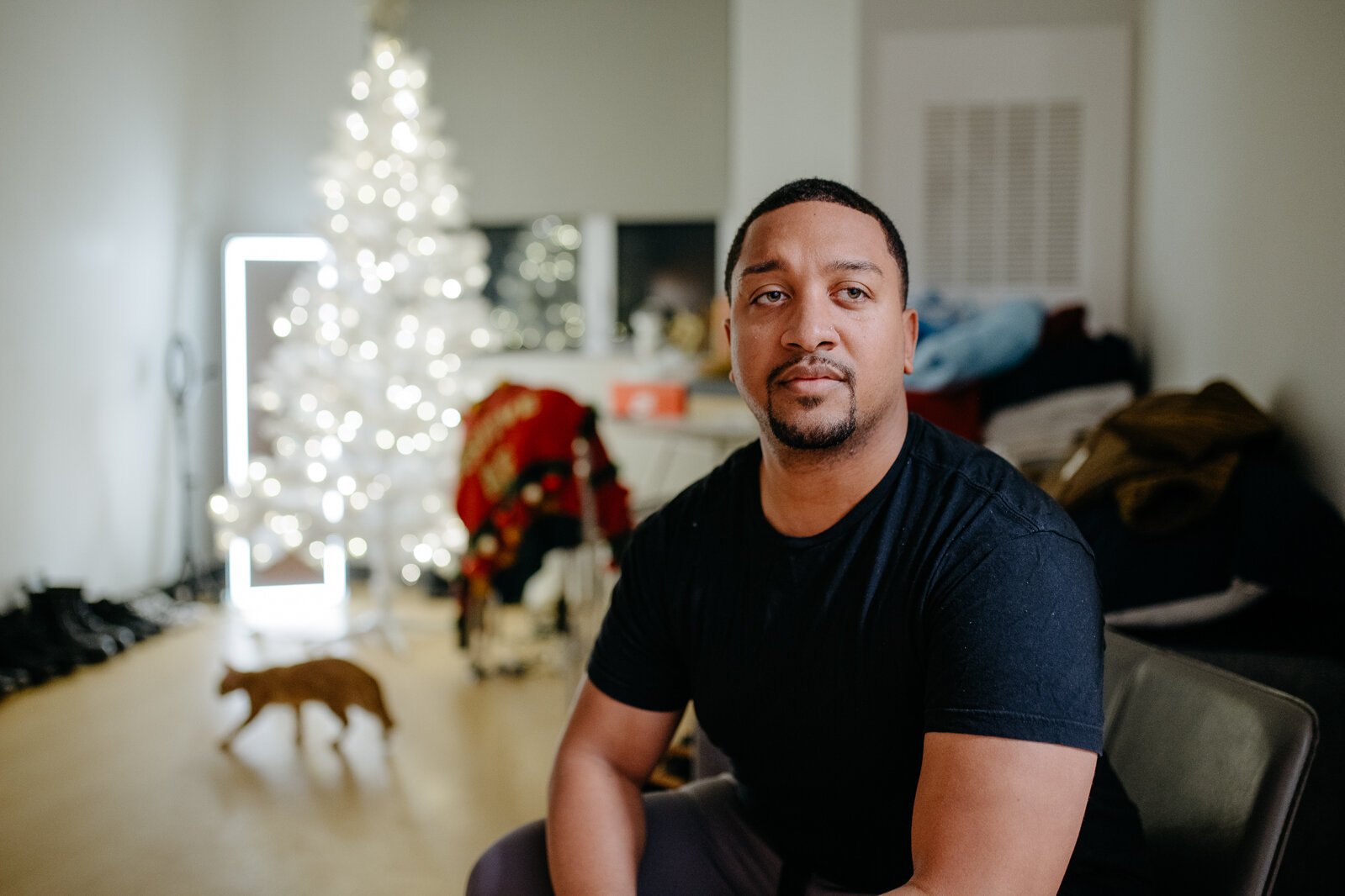 Alan Jackson in his apartment.