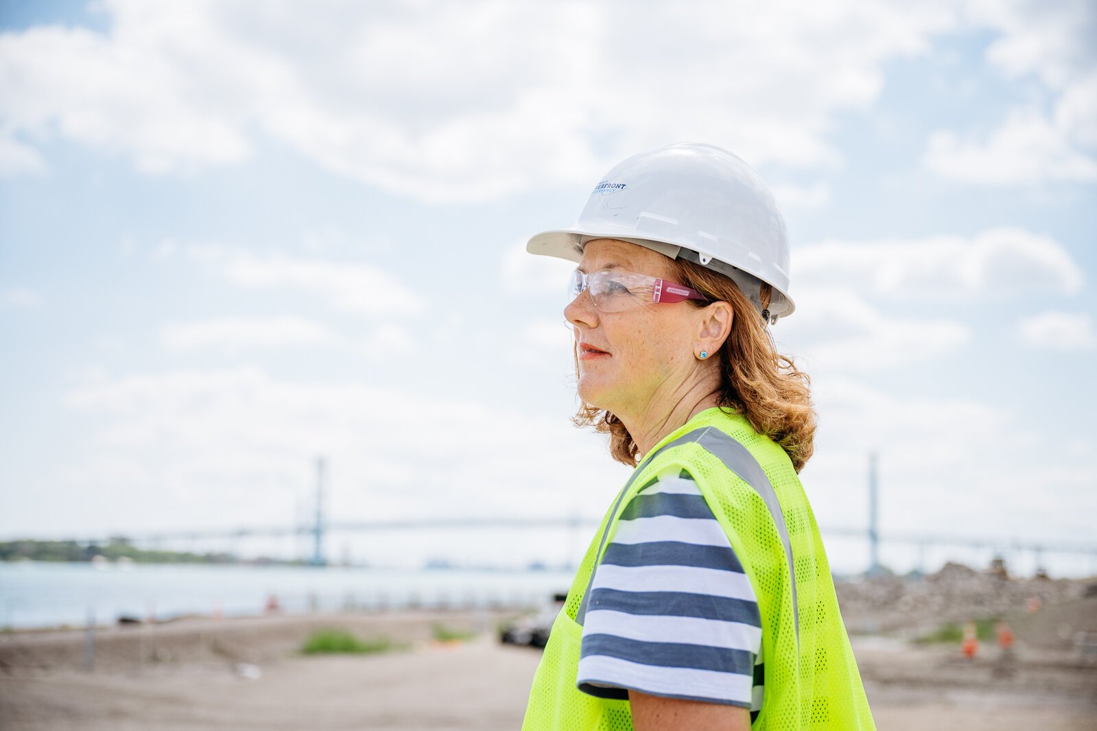 Amy McMillan at the future site of the Huron-Clinton Metroparks Water Garden.