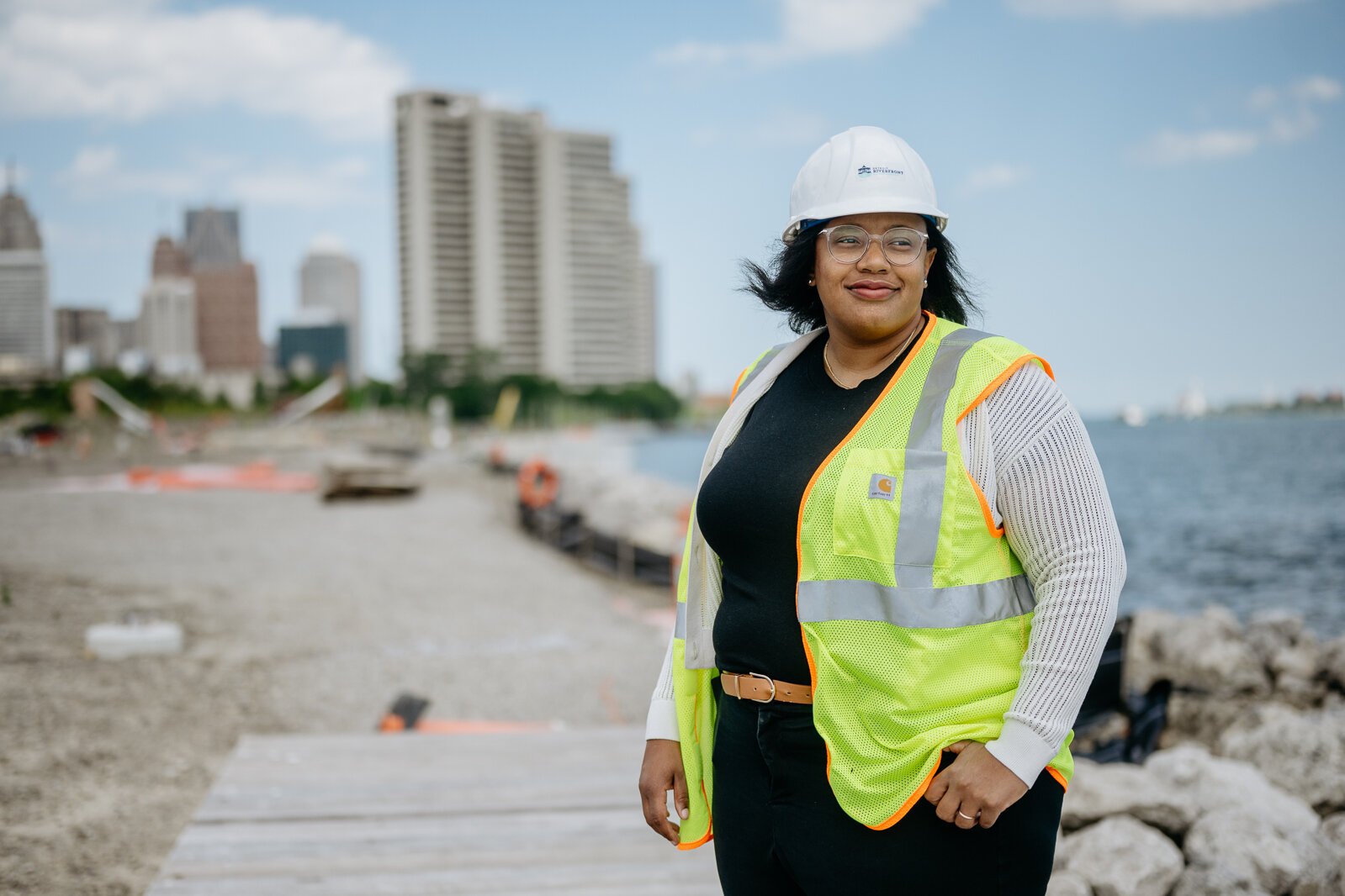 Rachel Frierson at the future site of the Huron-Clinton Metroparks Water Garden.