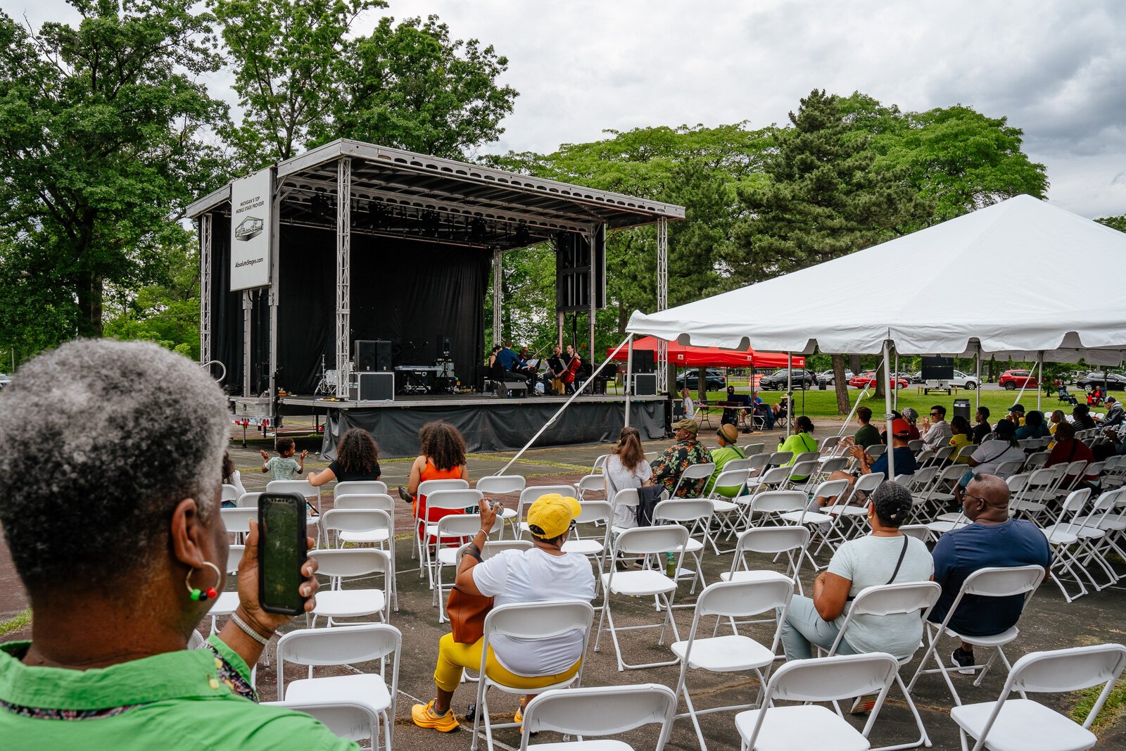 Musicians from the Detroit Symphony Orchestra perform at Sounds of the Summer, an event at Chandler Park presented by the Chandler Park Conservancy.