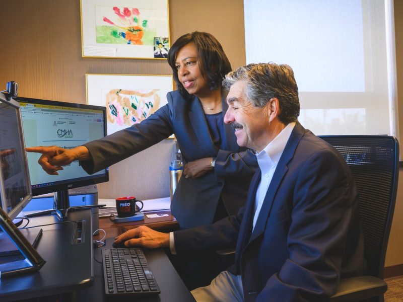 Robert Sheehan  and colleague, Valerie Jamerson, take a look at the new Tool Kit.
