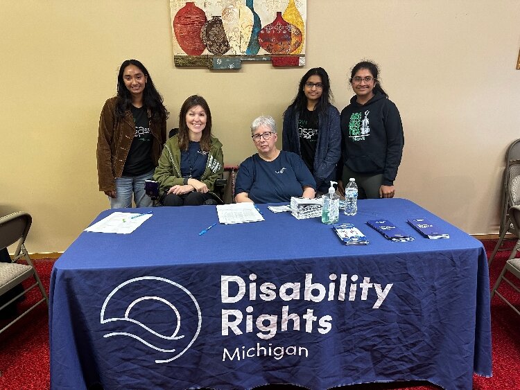 Members of Shielding Generations at a covid vaccination event with DRM vaccine advocates Kristen Milefchik and Tamela Phillips.