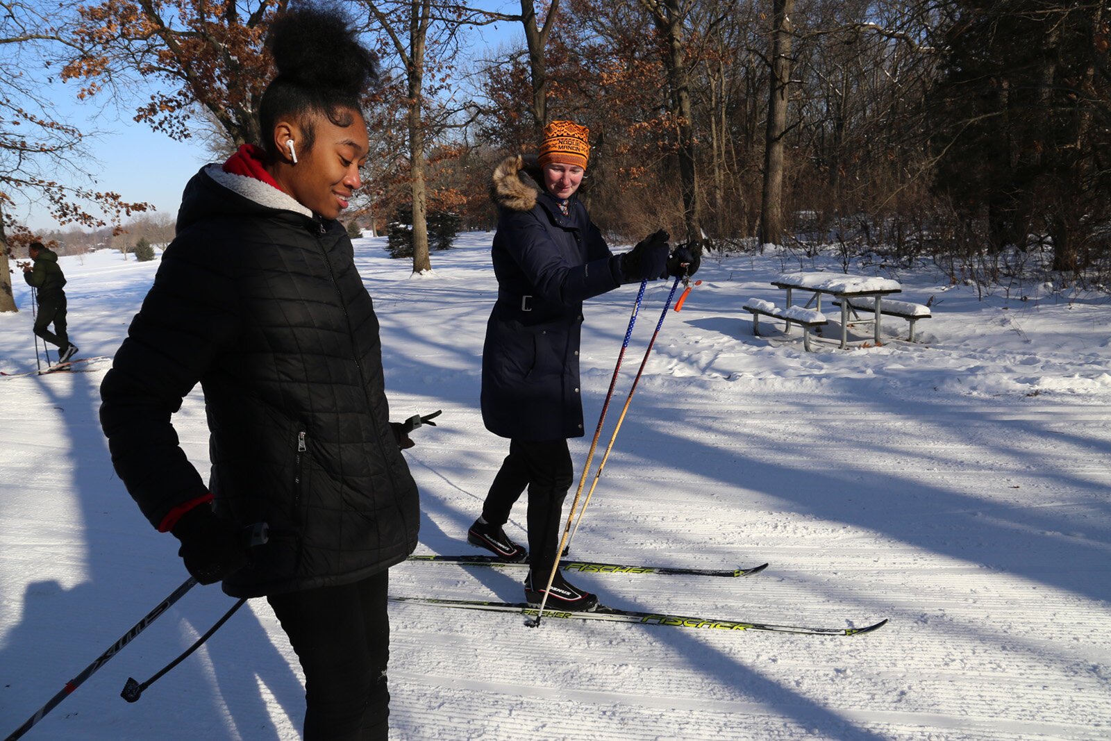 Skiers at the Huron-Clinton Metroparks.