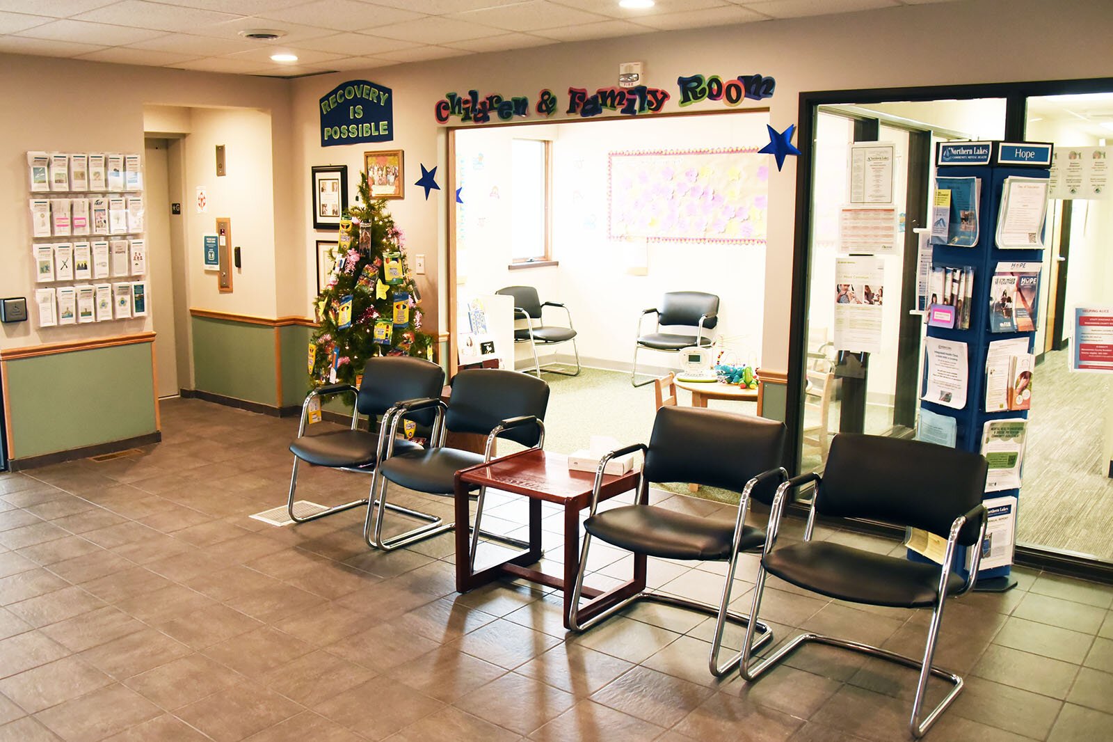 Northern Lakes Community Mental Health Authority lobby at its Grayling location welcomes its rural neighbors.