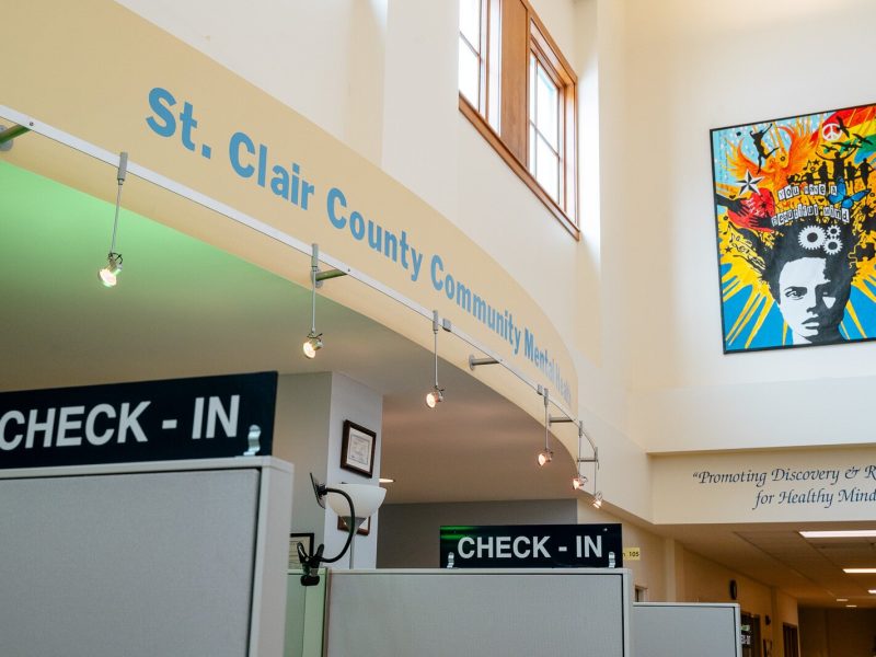 Check-in area of St. Clair Community Mental Health in Port Huron.