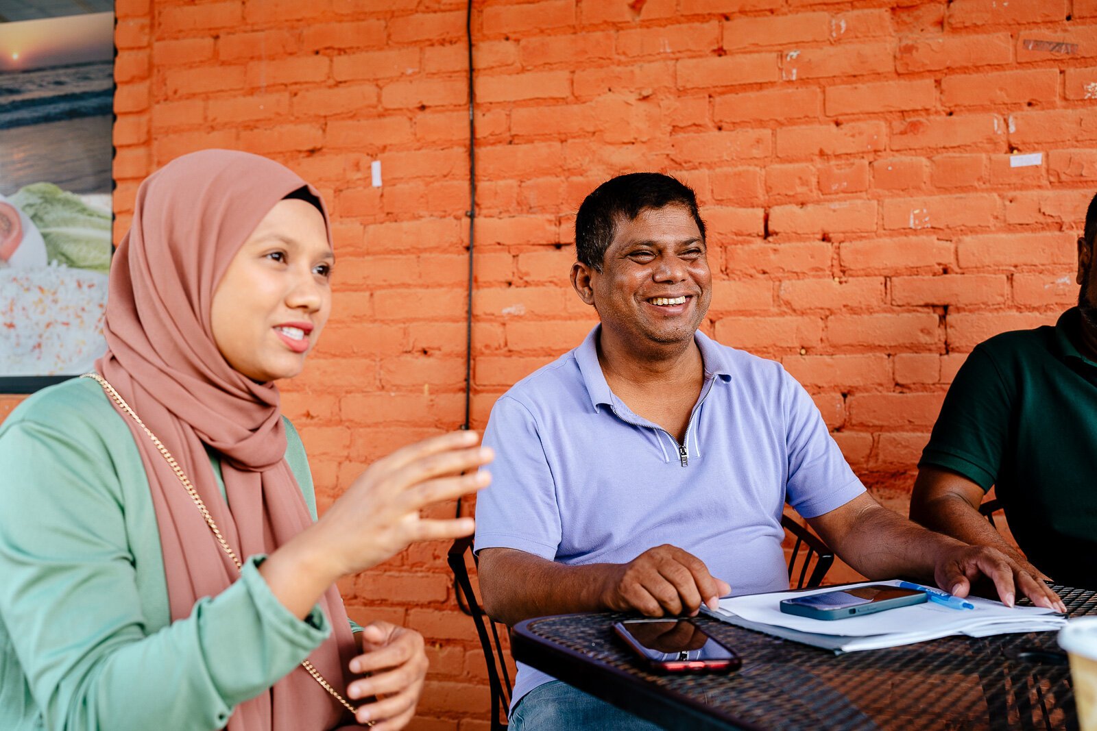 Rebeka Islam and former Hamtramck city councilman Abu Musa at Aladdin.