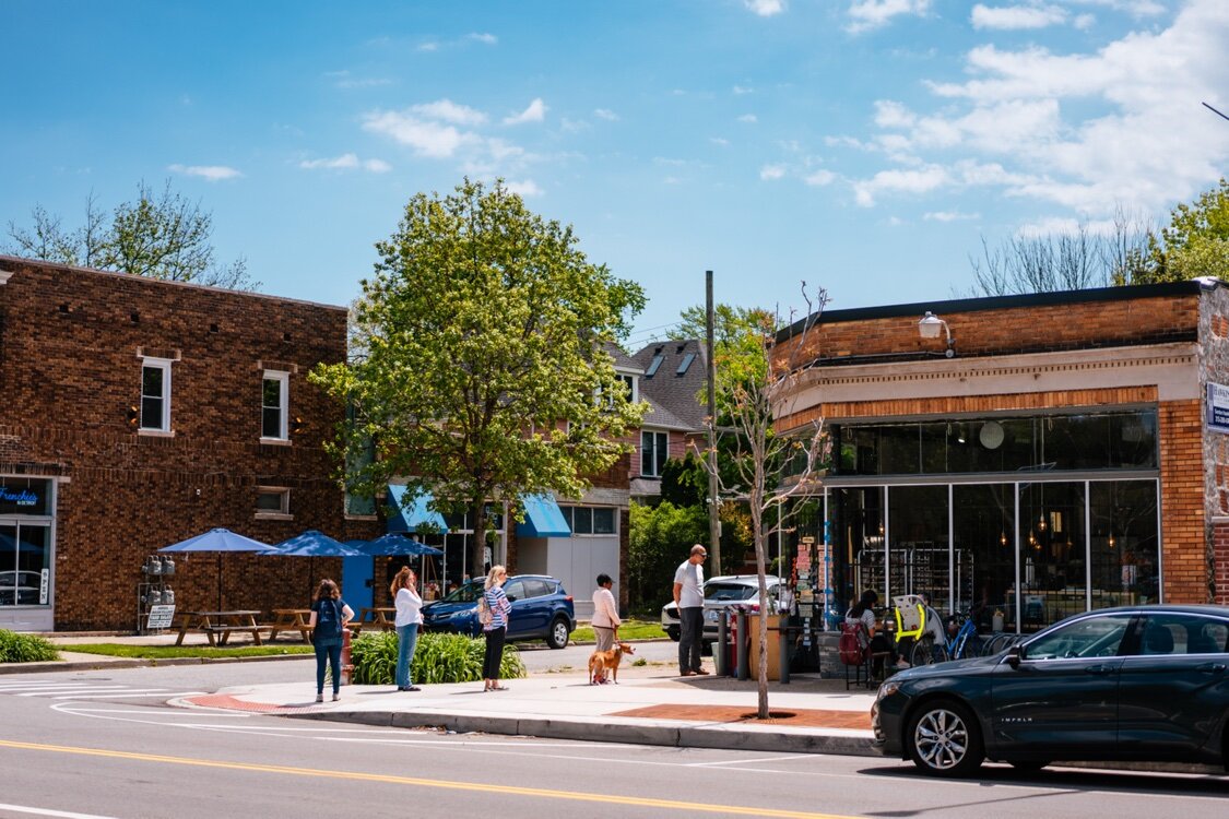 A line forms outside of Sister Pie in West Village.