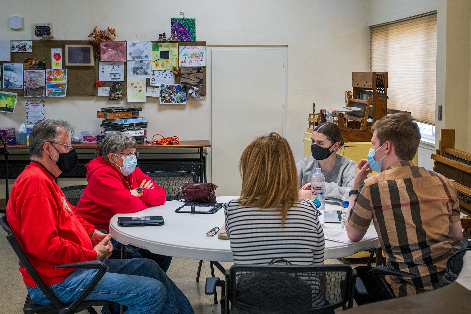 An intergenerational Spanish class at the Ypsilanti Senior Center.