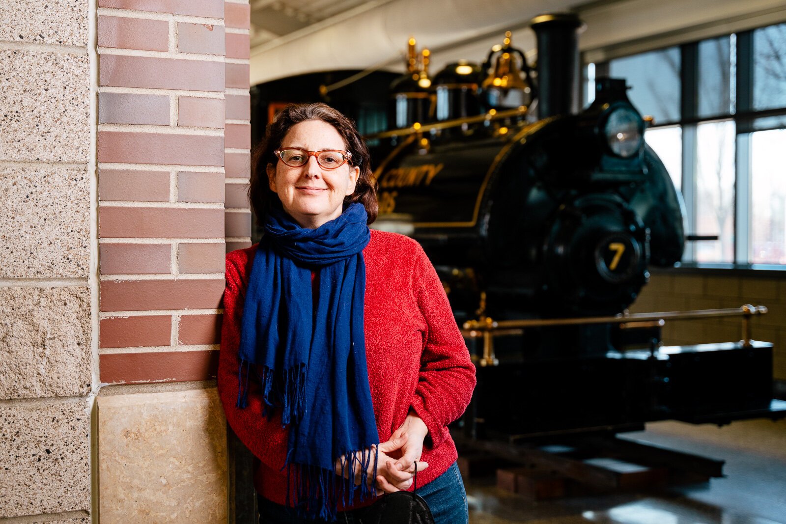 Megan Owens at the Dearborn Amtrak station.