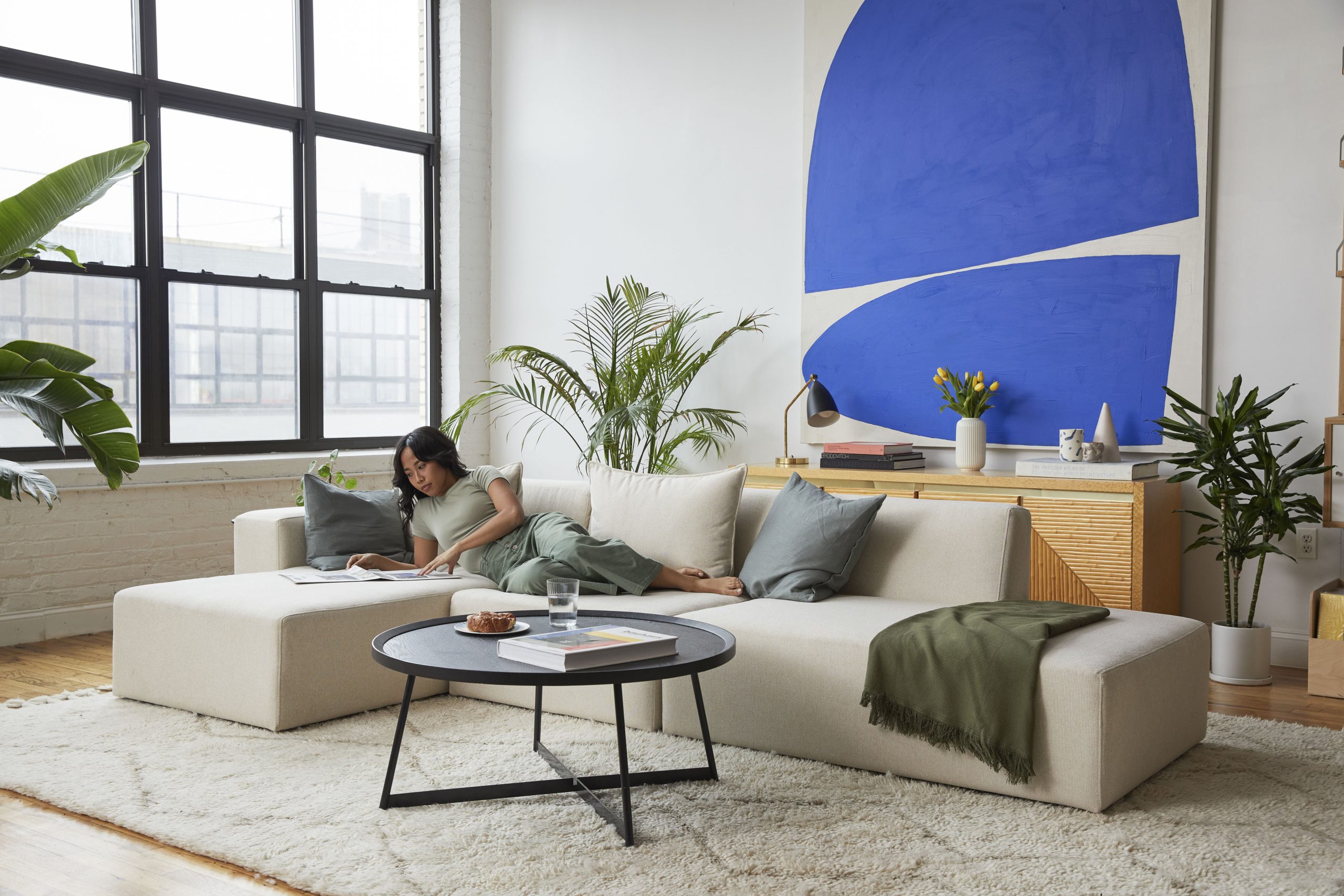 The Floyd Sectional in off white.