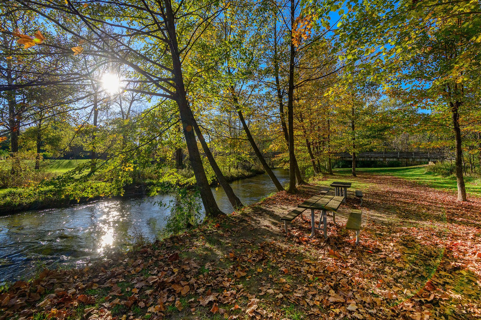 The North Branch of the Clinton River at Wolcott Mill Metropark.